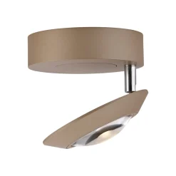 PURE Oculis -LED-kattovalaisin, pronssinvärinen, halkaisija 15 cm, rauta/lasi