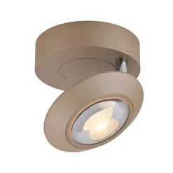 PURE Oculis -LED-kattovalaisin, pronssinvärinen, halkaisija 15 cm, rauta/lasi