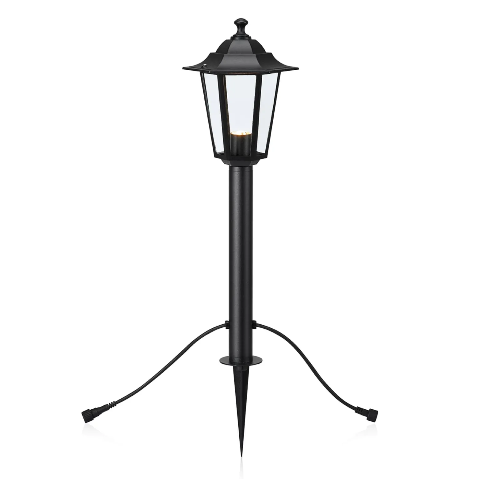 Puutarha 24 LED polku- ja polkuliitäntävalaisin, musta, 3W