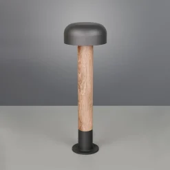 Pylväsvalaisin Fraser, harmaa/puunvärinen, alumiini, IP54, korkeus 84,5 cm