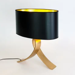 Pöytälamppu CICLO OVAL, musta/kultainen, 52 cm, metalli/muovi