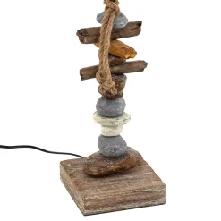 Pöytälamppu Seregon kivikoristeilla, korkeus 63 cm