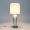 Pöytälamppu SIGMA SOTTILE, hopea/valkoinen, korkeus 68 cm, keraaminen, E27