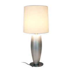 Pöytälamppu SIGMA SOTTILE, hopea/valkoinen, korkeus 68 cm, keraaminen, E27
