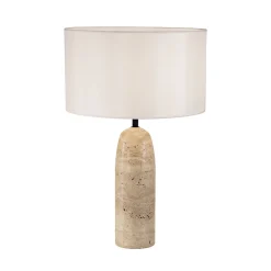 Pöytävalaisin 25428, beige/valkoinen, korkeus 55 cm, kivi/tekstiili, E27