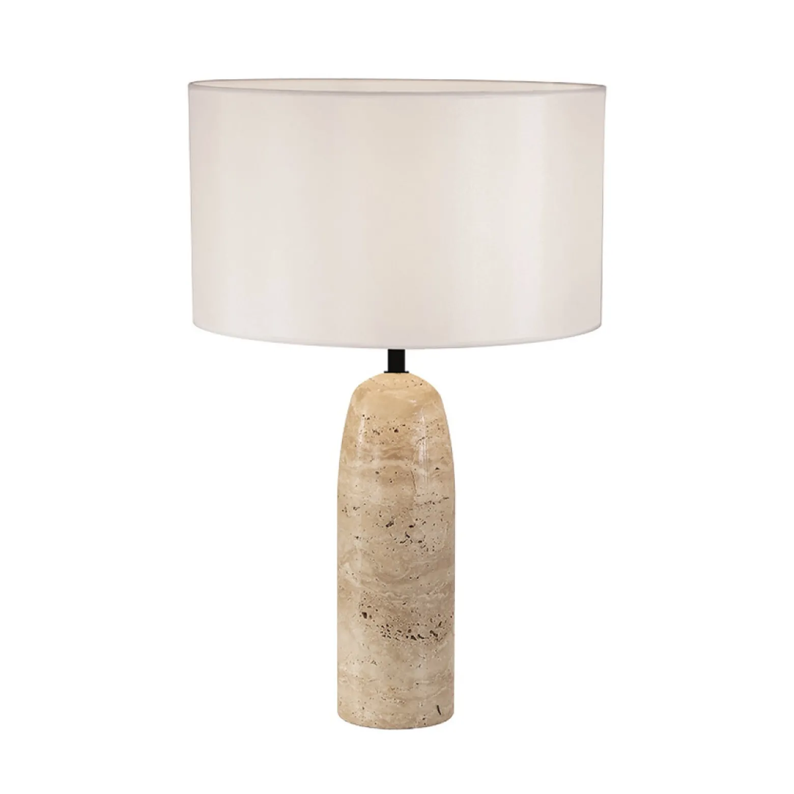 Pöytävalaisin 25428, beige/valkoinen, korkeus 55 cm, kivi/tekstiili, E27