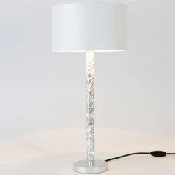 Pöytävalaisin Cancelliere Rotonda valkoinen/hopea 57 cm