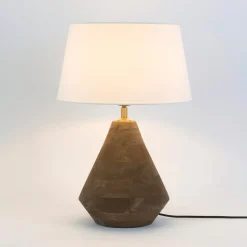 Pöytävalaisin CAPANNE, luonnonväri/écru, korkeus 37 cm, mangopuu, E27
