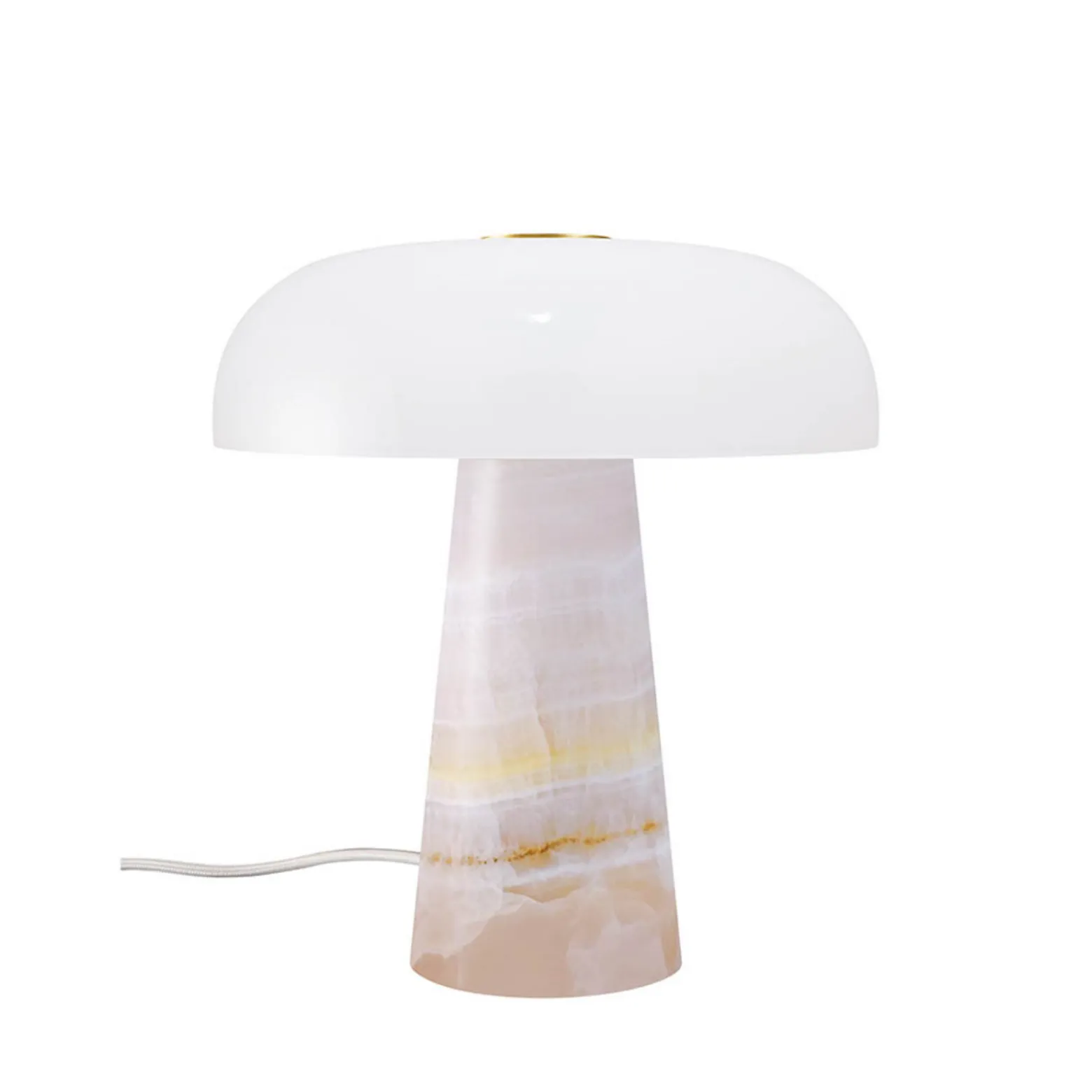 Pöytävalaisin Glossy, vaaleanpunainen/valkoinen, korkeus 24 cm, marmori/lasi