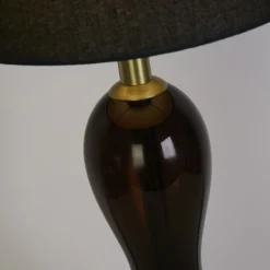 Pöytävalaisin Marakesh musta/savunharmaa korkeus 67 cm tekstiili/lasi