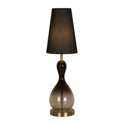 Pöytävalaisin Marakesh musta/savunharmaa korkeus 67 cm tekstiili/lasi