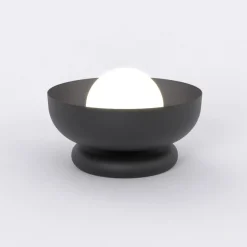 Pöytävalaisin Ozzy LN1, musta, teräs/lasi, korkeus 13 cm, G9