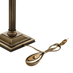 Pöytävalaisin Petro, lasi, vanhan messingin värinen, korkeus 50 cm