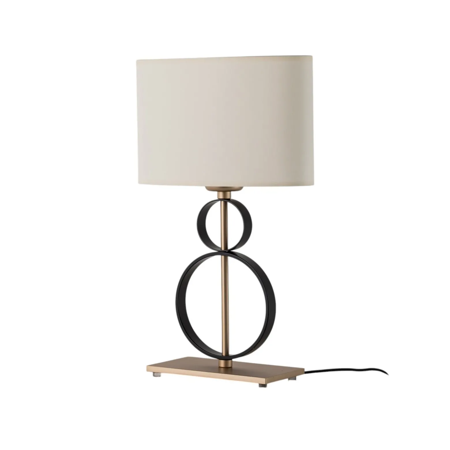 Pöytävalaisin Priam, musta/kulta, teräs, korkeus 42 cm