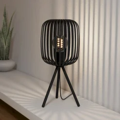 Pöytävalaisin Romazzina, musta, korkeus 44 cm, metalli, E27