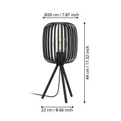 Pöytävalaisin Romazzina, musta, korkeus 44 cm, metalli, E27