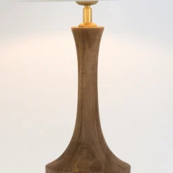 Pöytävalaisin SUBASIO, luonnonväri/écru, korkeus 50 cm, mangopuu, E27