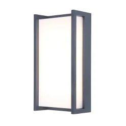 QUBO-LED-ulkoseinälamppu, tummanharmaa, korkeus 22 cm, metallia, IP54