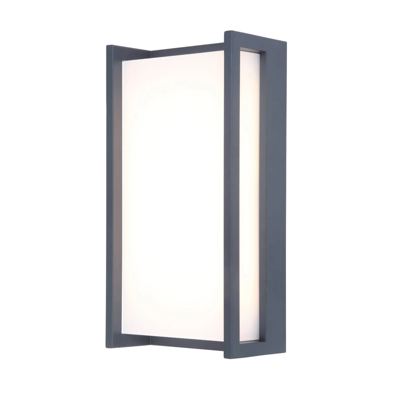 QUBO-LED-ulkoseinälamppu, tummanharmaa, korkeus 22 cm, metallia, IP54
