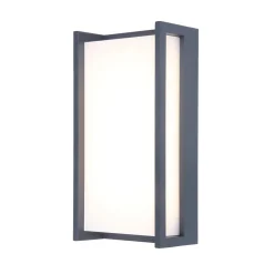 QUBO-LED-ulkoseinälamppu, tummanharmaa, korkeus 22 cm, metallia, IP54