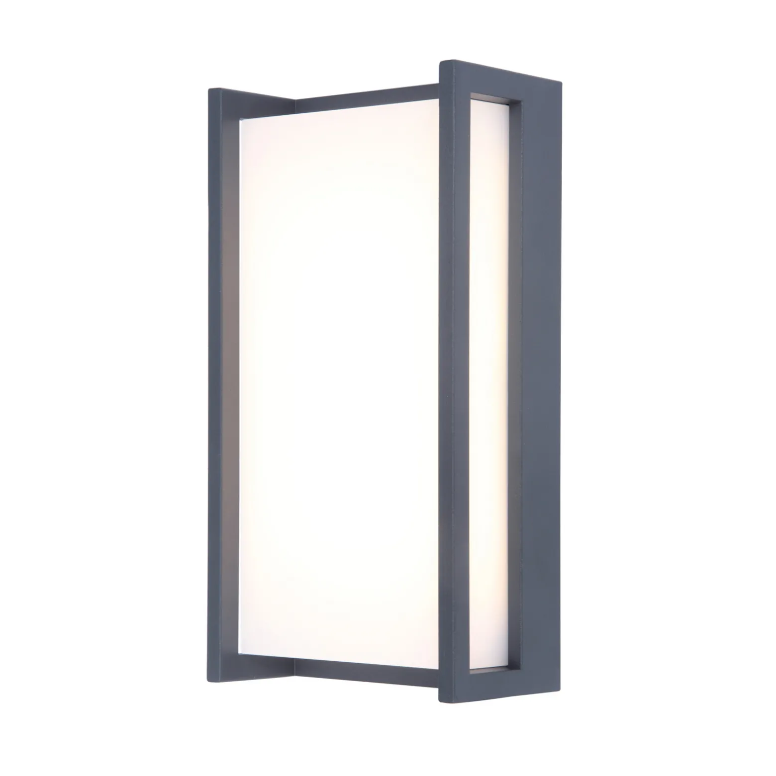 QUBO-LED-ulkoseinälamppu, tummanharmaa, korkeus 22 cm, metallia, IP54