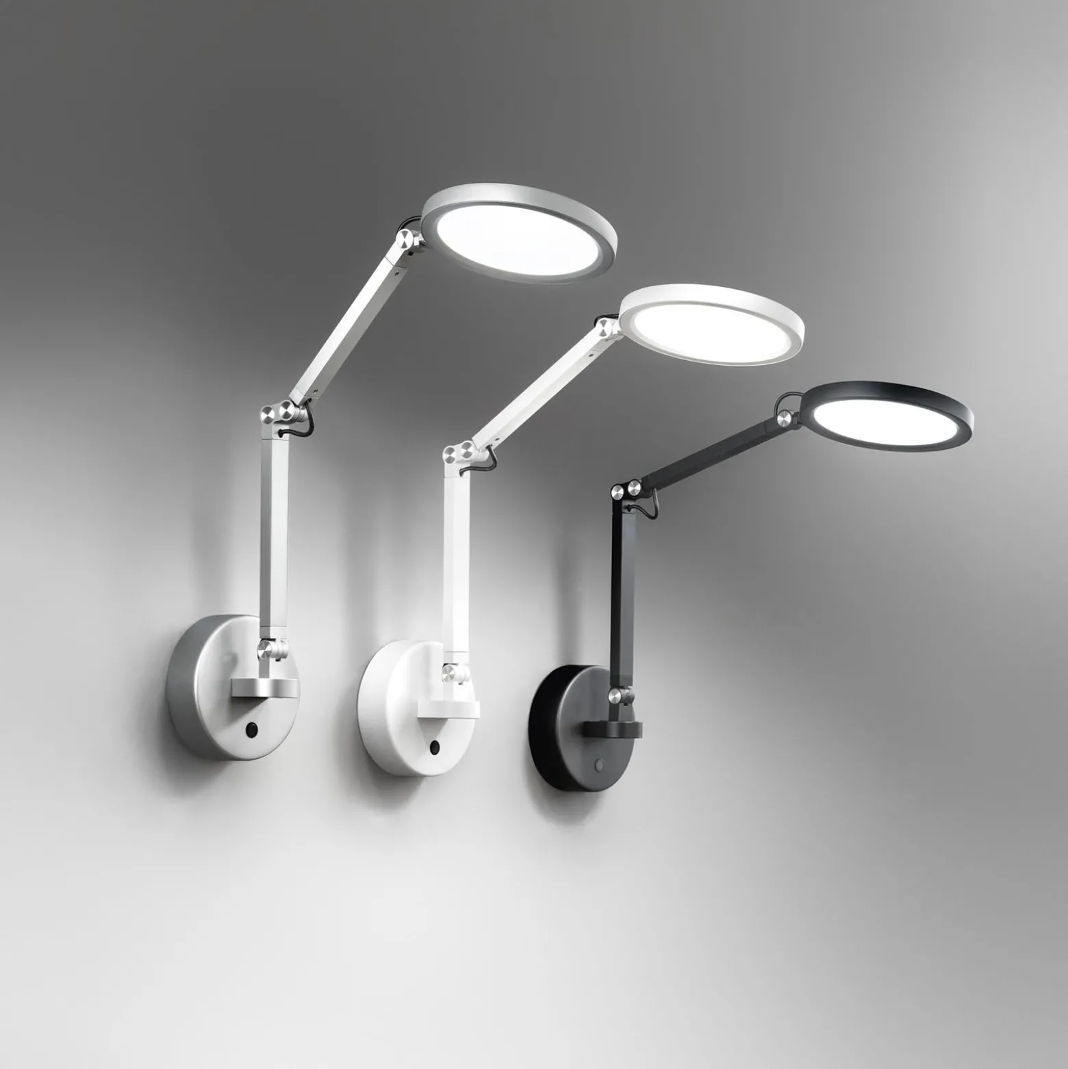 Regina LED-seinävalaisin, musta, CCT, himmennettävä, säädettävä