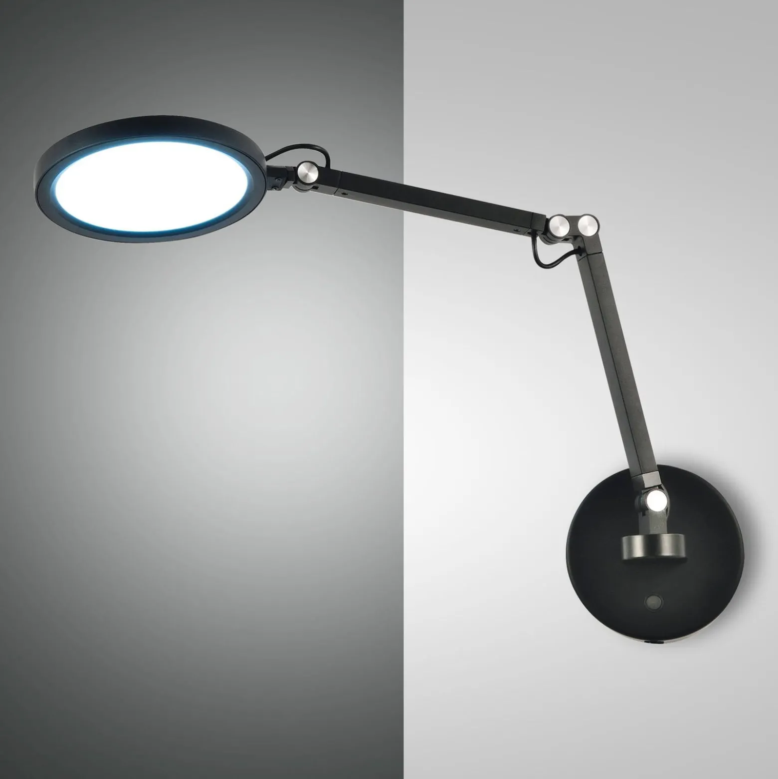 Regina LED-seinävalaisin, musta, CCT, himmennettävä, säädettävä