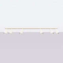Rengaskattovalaisin, beige, pituus 117 cm, teräs, 6 valoa.