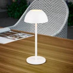 Ricardo ladattava LED-pöytävalaisin, valkoinen, korkeus 30 cm, muovia