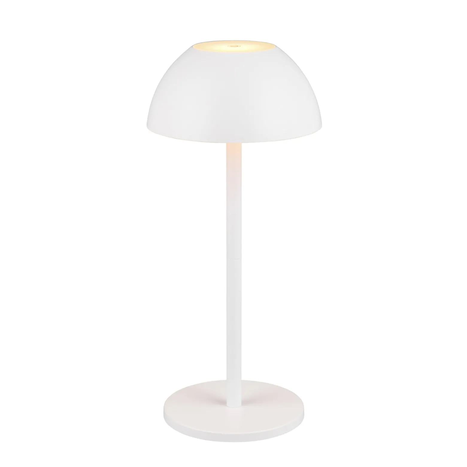 Ricardo ladattava LED-pöytävalaisin, valkoinen, korkeus 30 cm, muovia