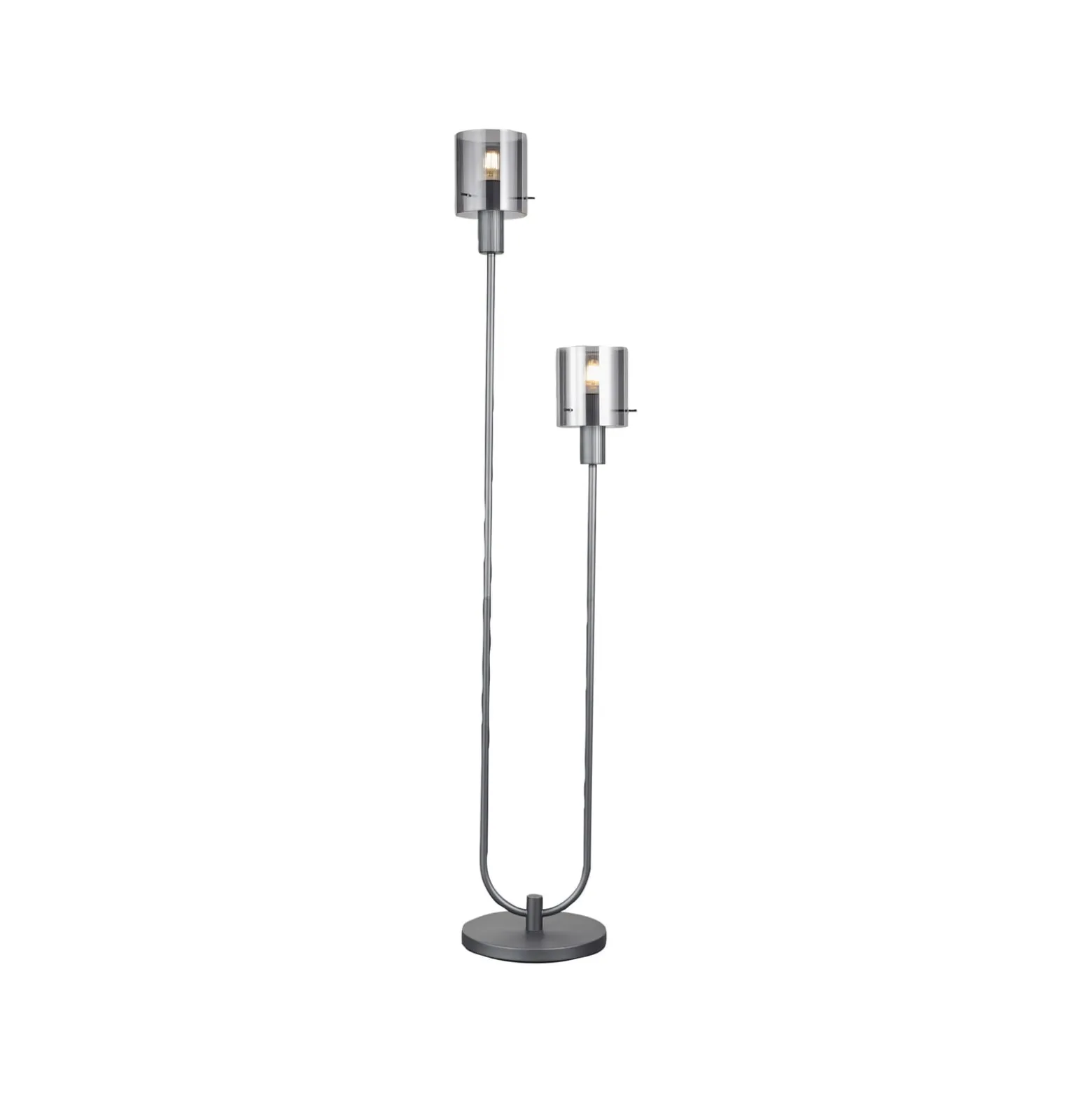 Riffelini lattiavalaisin, korkeus 152 cm, savunharmaa, 2-valo, lasi