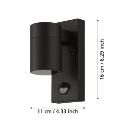Riga 5 -seinälamppu, antrasiitti, korkeus 16 cm, metalli