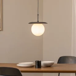 Riippuvalaisin Anemon, musta, lasi, Ø 30 cm, E27