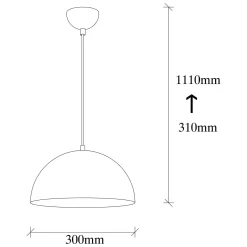 Riippuvalaisin Berceste 231-S, hopeanvärinen, metalli, Ø 30 cm