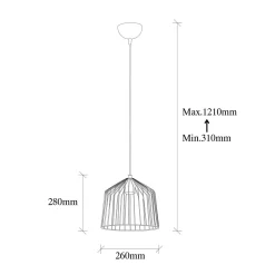 Riippuvalaisin Cat 12060 1-valo Ø26cm kultainen kiiltävä