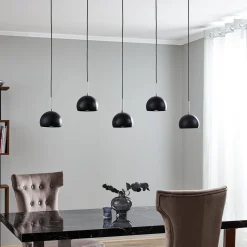 Riippuvalaisin Cool, 5-lamppuinen pitkä, musta