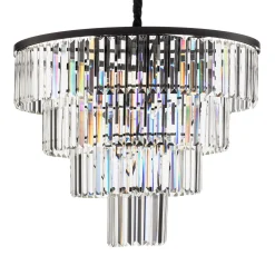 Riippuvalaisin Cristal, läpinäkyvä/musta, Ø 71 cm