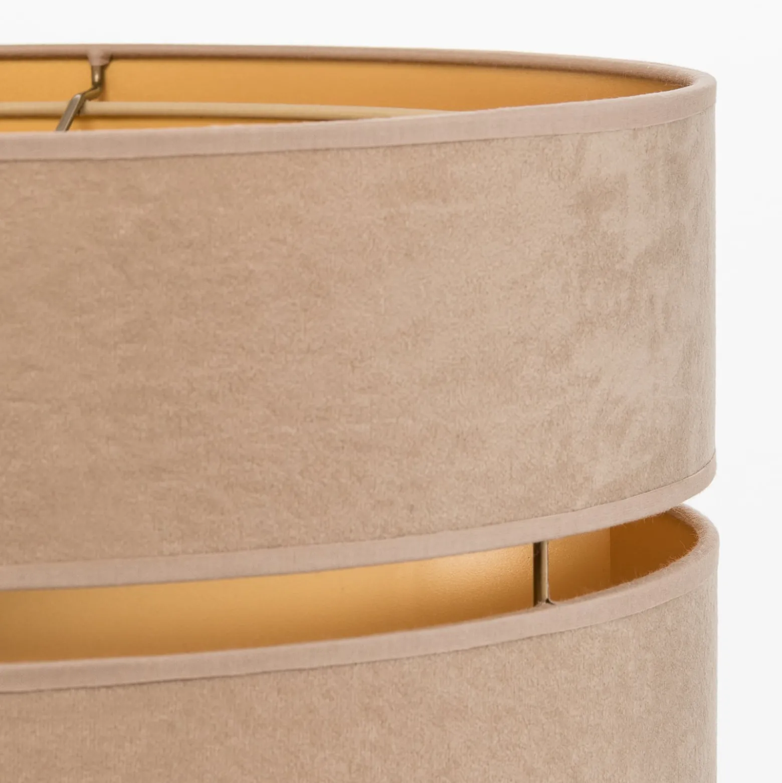Riippuvalaisin Duo, beige/kulta, Ø40cm, 1-lamppuinen