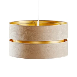 Riippuvalaisin Duo, beige/kulta, Ø40cm, 1-lamppuinen