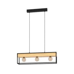 Riippuvalaisin Libertad 1, pituus 76 cm, musta/puu, 3-valo.