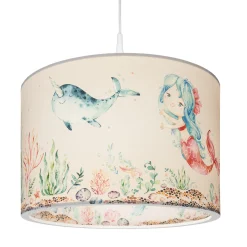Riippuvalaisin 25/40 merenneitoja, Ø 38 cm, värikäs, E27