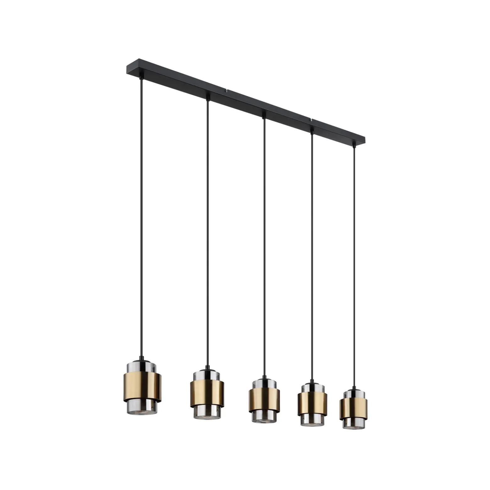 Riippuvalaisin Milley, pituus 105 cm, messinginvärinen, 5-valo.