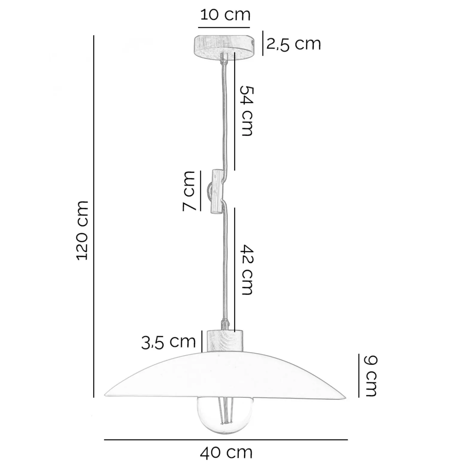 Riippuvalaisin OHANA, opaali, tammipuu, Ø 40 cm, E27