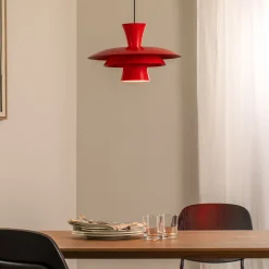 Riippuvalaisin Plato, punainen, metalli, Ø 38 cm, E27
