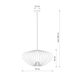 Riippuvalaisin Pumpkin L, tummanharmaa, Ø 70 cm, metalli, GU10