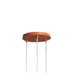 Riippuvalaisin Rif 3, tiilenpunainen, pyöreä, 3-lamppuinen, Ø 33 cm