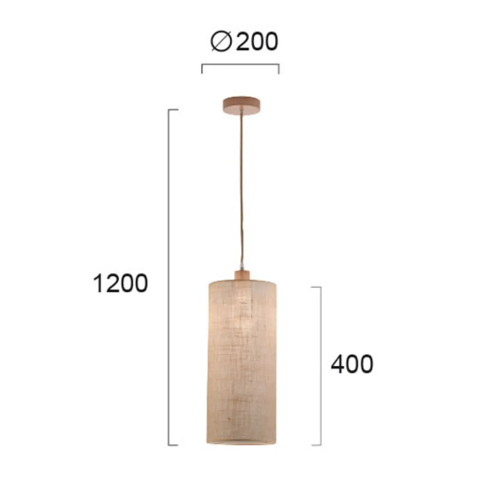 Riippuvalaisin Senso, lpitkänmallinen, kapea Ø20cm