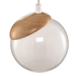Riippuvalaisin Sfera 1-lamppuinen lasi/vaalea puu