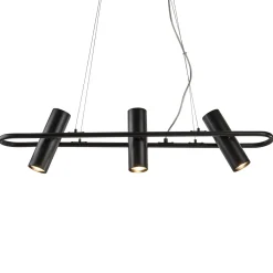 Riippuvalaisin Telescope, musta, 3-lamppuinen