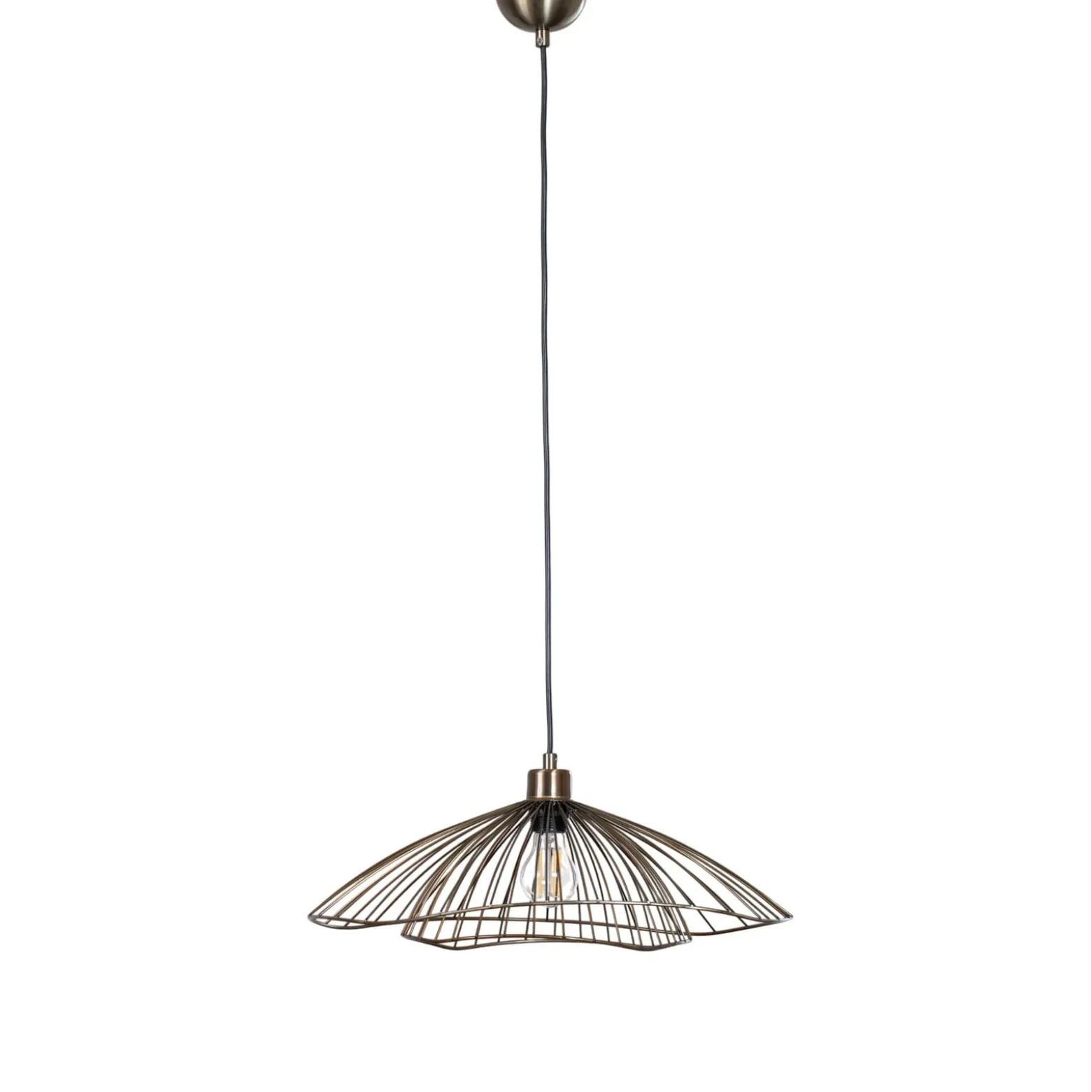 Riippuvalaisin Tel, vanha messinki, Ø 50 cm, 1-lamppuinen, metalli